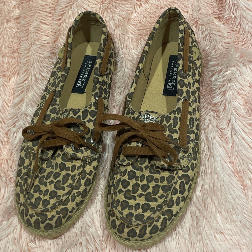 Sperry top sider leopard shoes